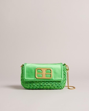 Sac Crossbody Ted Baker Satin Crochet Vert Femme | UQO-43421993